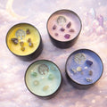 🌳 Crystal Candle Collection – 4 × Scented Soy Candles (Crystal-Infused)
