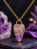 Evil Eye Amethyst Pendant Necklace – Gold Tone Chain | Spiritual Protection Jewellery