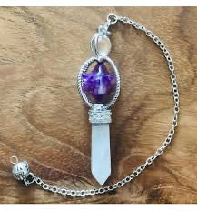 Amethyst Merkaba & Clear Quartz Pendulum