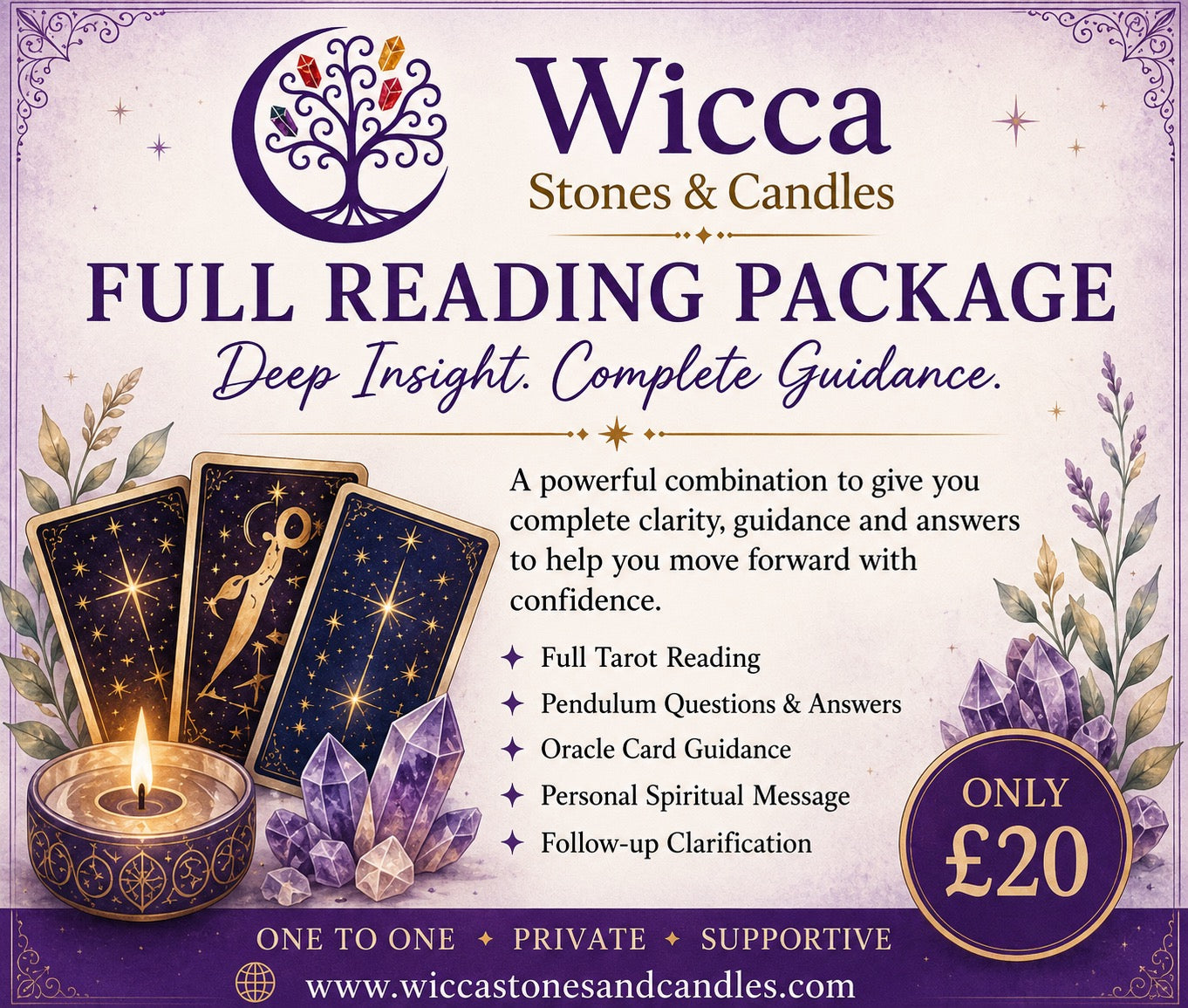 ✨ Full Tarot Reading Package – Tarot, Pendulum & Oracle Guidance ✨